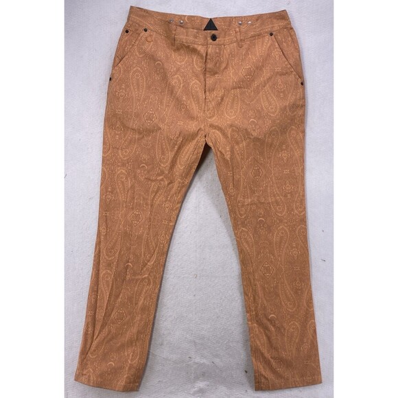 Black scale Other - Black Scale Paisley Pants Men’s Size 38 Peach Orange Streetwear Casual Rare